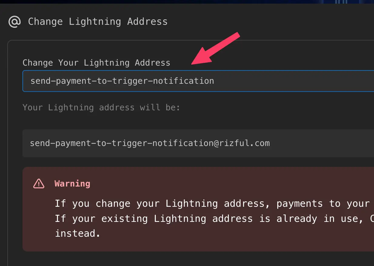 Give your vault a descriptive Lightning Address