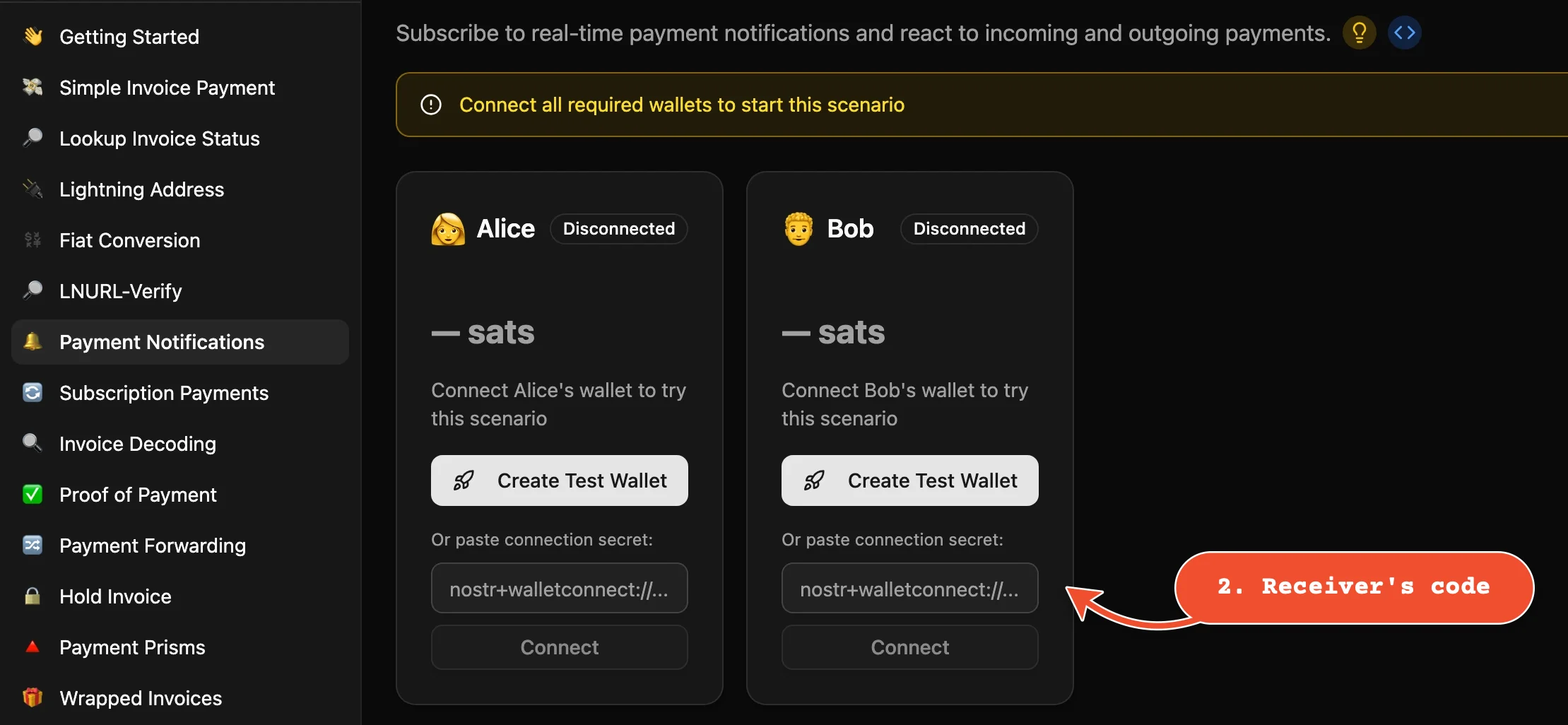 Bob receives: paste your receiver NWC code here
