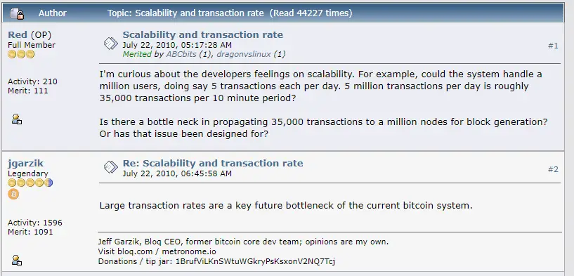 A 2010 discussion on Bitoin Talk