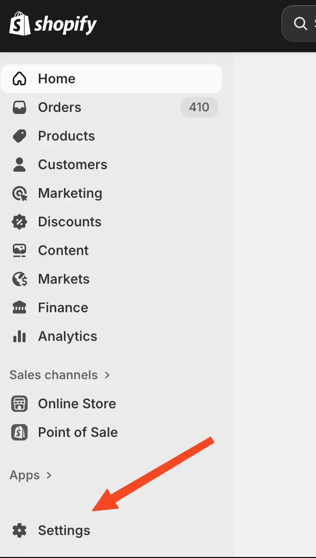Click "Settings" at the bottom of the left sidebar