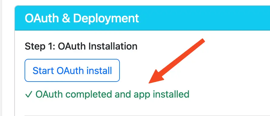 OAuth has completed successfully