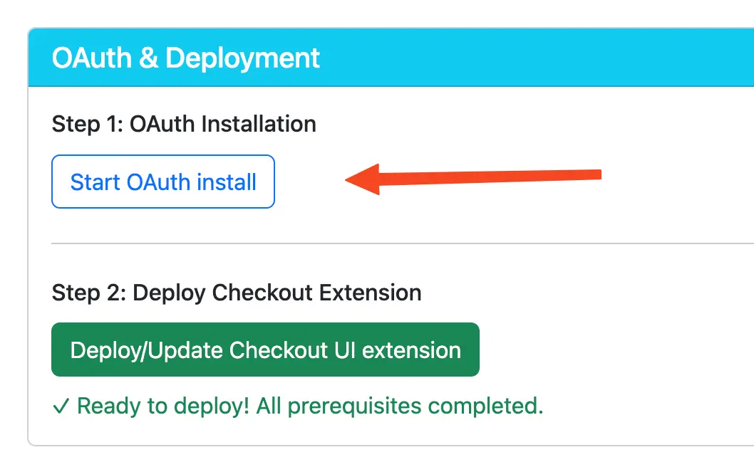 Click the "start OAuth install" button