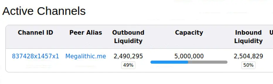 Our channel after the outgoing payment