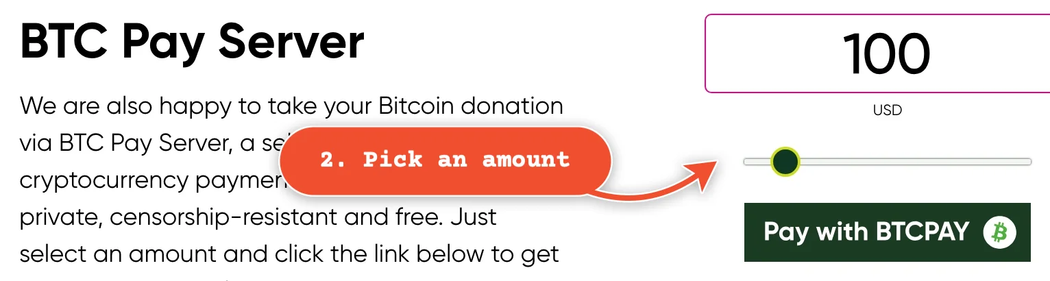 Pick an amount with the slider