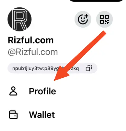 Tap 'Profile' in Damsus