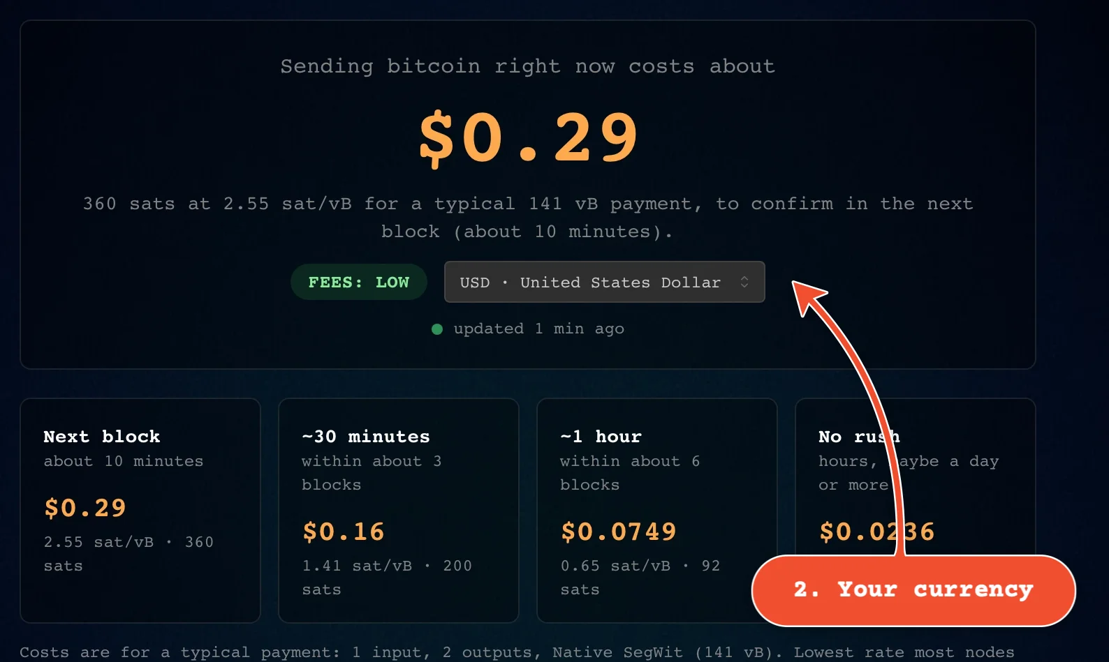 Pick your currency