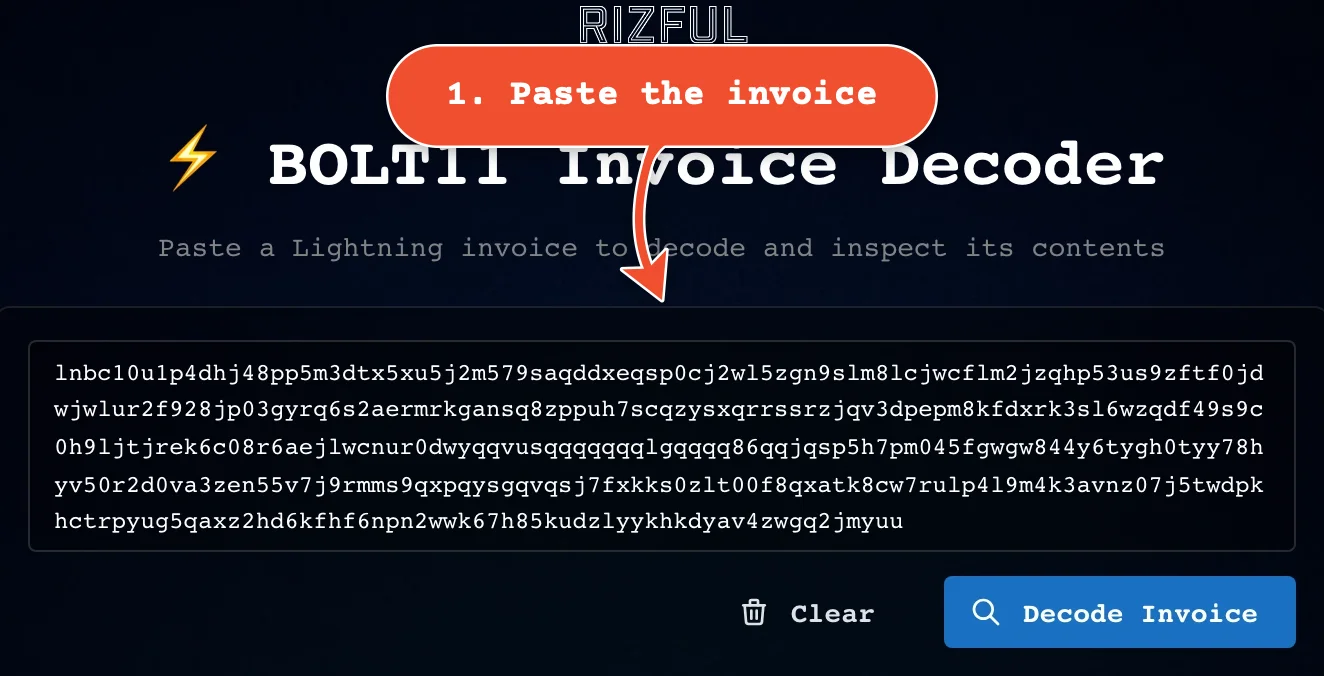 Paste the invoice into the box