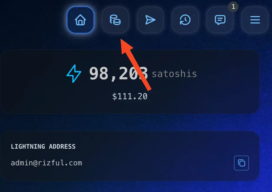 Click the receive button